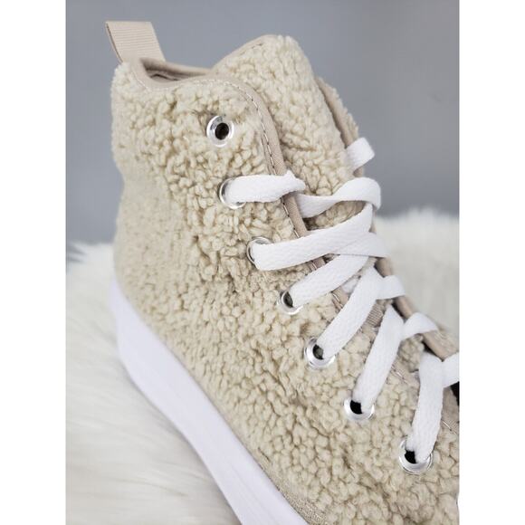 NEW Converse Girl's CTAS Move Platform High Top Sneakers Sz 7 Beach‎ Stone Taupe - Picture 4 of 9